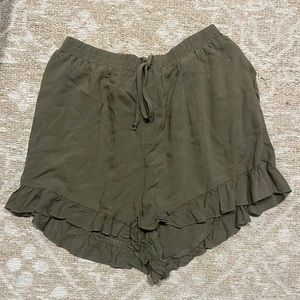 Dark green flowy shorts from American Eagle